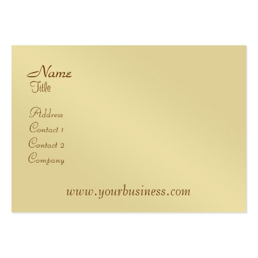 Gold Metal Blue Damask Pattern Business Card (back side)
