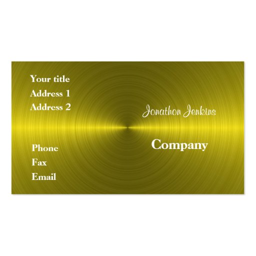 Gold metal business cards (front side)