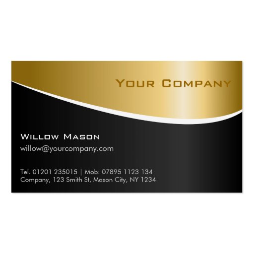 Gold Metal Effect Professional Business Card (front side)