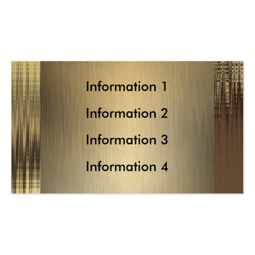 Gold Metal Look Business Cards With Class (back side)