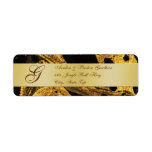 Gold Metal Monogram New Years Address Labels