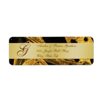 Gold Metal Monogram New Years Address Labels