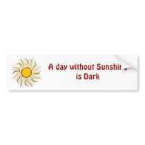 Gold Metallic Super Sun Sign Bumper Sticker