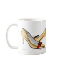 Gold Metallic with Red Crocodile mugs by ElainePlesser Gold Metallic with Red Crocodile mugs