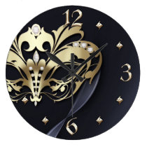 Gold Midnight Masquerade Black Clock