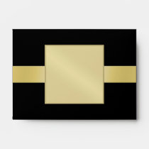 Gold Midsize Venetian Black Wedding Envelope