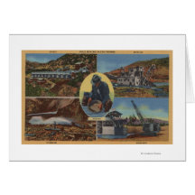 Gold Mining in California - Quarz, Dredge Greeting Card