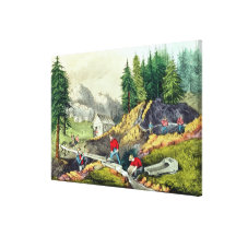 Gold Mining in California Stretched Canvas Print