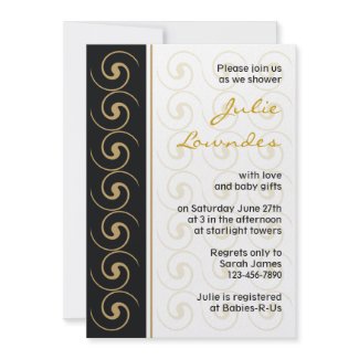 Gold Modern Baby Shower Invitation invitation