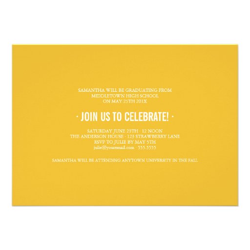 Gold Modern Photo Graduation Invitation