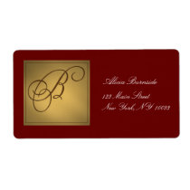 Gold Monogram Address / Gift Tag label B labels