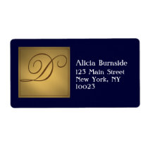 Gold Monogram Address / Gift Tag label D labels