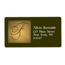 Gold Monogram Address / Gift Tag label g labels