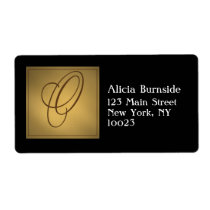 Gold Monogram Address / Gift Tag label O labels