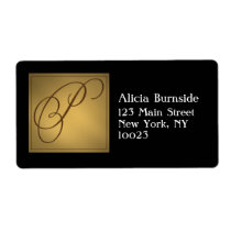 Gold Monogram Address / Gift Tag label P labels