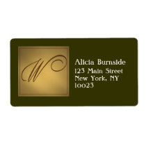 Gold Monogram Address / Gift Tag label V labels