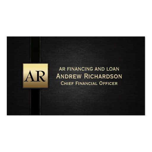 Gold Monogram Business Card Templates (front side)