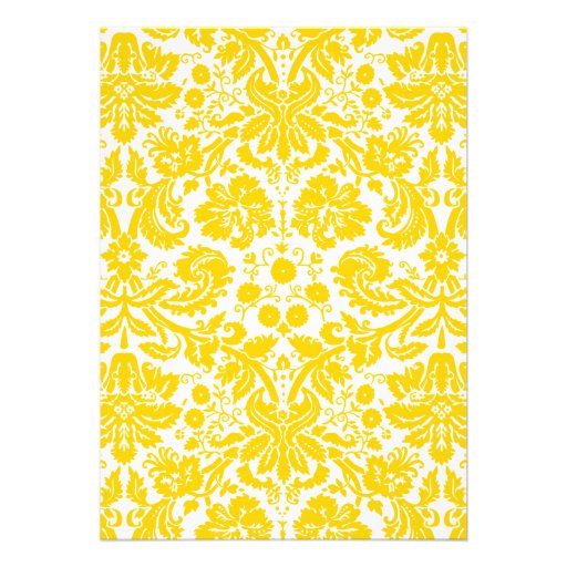 Gold Monogram Damask Wedding Invitations