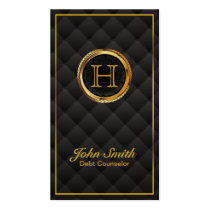 Gold Monogram Debt Counselor Business Card