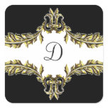 gold monogram envelope seal stickers