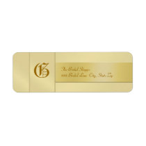 Gold Monogram Gold Business Address Label