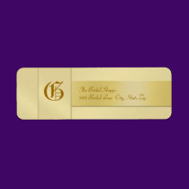 Gold  Monogram Gold Business Address Label labels