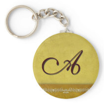 Gold monogram keychain - customize your own keychains