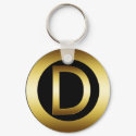 GOLD MONOGRAM LETTER D keychains