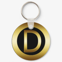 GOLD MONOGRAM LETTER D keychains