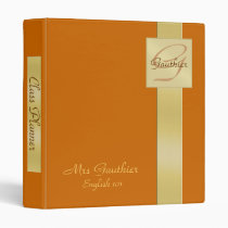 Gold Monogram Orange Class Planner Teachers Binder