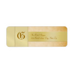 Gold  Monogram Parchment Business Address Label