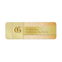 Gold  Monogram Parchment Business Address Label