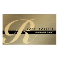 Gold Monogram Professional Elegant Modern Silver Business Cards