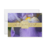 Gold Monogram Purple Iris RSVP Invitation