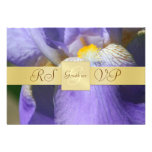 Gold Monogram Purple Iris RSVP Invitation