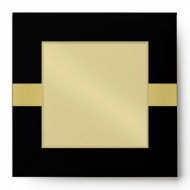 Gold Monogram Venetian Black Wedding Envelope envelope