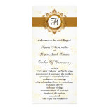 gold monogram Wedding program Rack Card Template