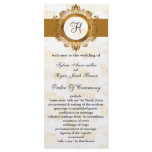 gold monogram Wedding program Rack Card Template