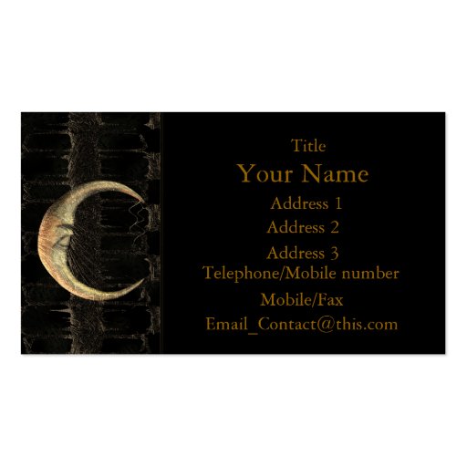 Gold Moon Grunge Business Card (front side)