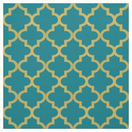 Gold Moroccan Pattern | gold moroccan quatrefoil teal pattern fabric zazzle Gold Moroccan Pattern | gold moroccan quatrefoil teal pattern fabric zazzle