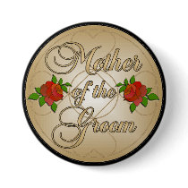 Gold Mother of the Groom Button