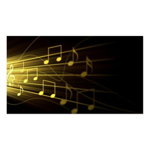gold music notes music business card (back side)