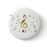 Gold Musical Notes Button