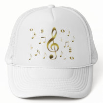 Gold Musical Notes Hat