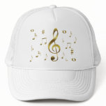 Gold Musical Notes Hat