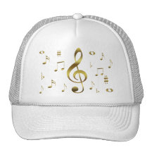 Gold Musical Notes Hat