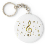 Gold Musical Notes Keychain