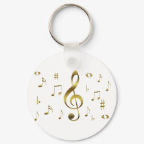 Gold Musical Notes Keychain by thehatch Gold Musical Notes Keychain