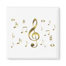 Gold Musical Notes Magnet