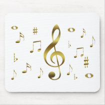 Gold Musical Notes Mousepad